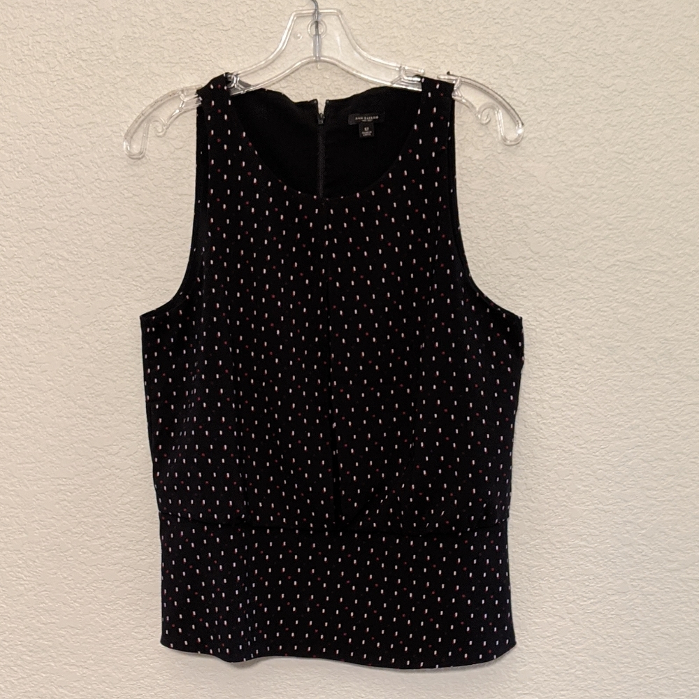 Ann Taylor Black Print Blouse-size 12